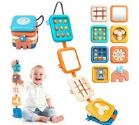 SACBRZZ Cube D'activité Bébé, 8 en 1 Busy Board Montessori âge 1 an, Jeux Montessori 1 an Voyage en Avion Et Voiture Jouets pour Bébé, Jouet De éducatif Cadeau Enfant Anniversaire Noël