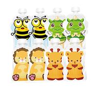 Sacches d'aliments pour bébés réutilisables Squeeze Baban Baby Storage Rechargeable Sac 8pcs Pouche de compression de couleurs aléatoires