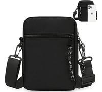 Saccoche Noire Homme, Crossbody Pochette Multifonction, Petit Sacoche Bandoulière, Convient aux Sports et Voyage