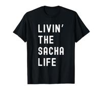 Sacha Vivant la Vie de Sacha Nom Amusant T-Shirt Graphique avec Valeur