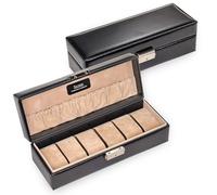 SACHER Étui pour 6 montres classique/noir (cuir), Cuir, Sans pierre