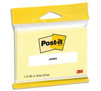 Sachet 1 bloc de 100 feuilles Post-It 7,6 x 12,7 cm Jaune
