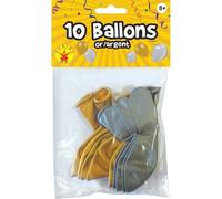 Sachet 10 Ballons Or Et Argent