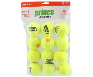 Sachet 12 balles de tennis Prince Play & Stay - stage 2 Jaune TU