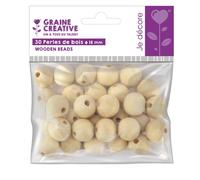 Graine Créative Sachet 30 Perles DE Bois Ø 18 mm
