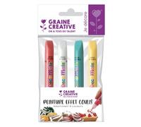 Sachet 4 Crayons Nappage Effet Coulis Assortis (Jaune/Rose/Blanc/Vert)