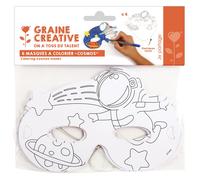 Sachet 6 Masques A Colorier - Cosmos