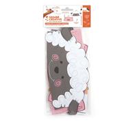 Sachet 6 Serre-Tetes A Colorier Cochon/Mouton/Vache 210x120mm