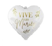 Sachet 8 ballons coeurs "vive les maries"