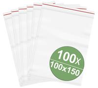 Sachet à fermeture pression sans bande d'inscription (l x H) 100 mm x 150 mm transparent Polyéthylène 100 pc(s)