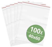 Sachet à fermeture pression sans bande d'inscription (l x H) 40 mm x 60 mm transparent Polyéthylène 100 pc(s)