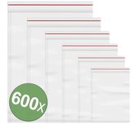 Sachet à fermeture pression sans bande d'inscription transparent Polyéthylène 600 pc(s)