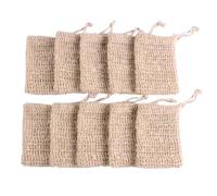 Sachet à savon moussant en coton lin Pochette artisanal écologique base de plantes naturelles Accessoire bain et exfoliant doux pour une mousse riche Prolonge la durée vie du Avec boucle suspen