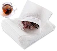 Sachet à Thé Jetable 100pcs Filtre à Thé Non-Tissé Bio pour Thé Vrac Epices Infuseur à Thé en Papier Blanc Multiusage Défilage(10cm*15cm)