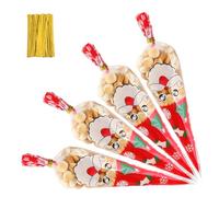 Sachet Biscuit Noel,Sachet Bonbon Noel,100 Pièces Set3,Sachets Transparents Pour Biscuits,Sachets Bonbon Pour Biscuits Bonbons Chocolats Bredele Cadeaux Idéal Fêtes École Marché Noël