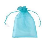 sachet bonbon 50PCS 13x18CM Drawstring Jewelry Pouches Elegant Tulle Bags Plain Color Candy For Wedding(Light blue)