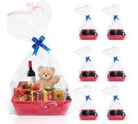 Sachet Bonbon Transparent,6 Pièces Panier de Présentation,Corbeilles de Présentation Vides,Sachet Plastique Bonbon,Sacs en Cellophane Set,Panier Cadeau en Carton Vide,pour Mariage,Anniversaire,Fête