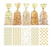 Sachet Bonbon Transparent Anniversaire - Pochette Plastique Pour Biscuits - Jaune 100 Pièces