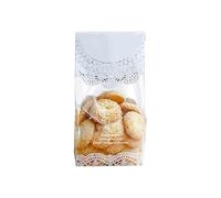 sachet bonbon White Lace Cookie Biscuit Bag Wedding Gift Candy Bar Cupcake Package Box Birthday Party Decor Kids Baby Shower Decoration(Color-02)