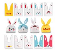 Sachet Bonbons,60pcs Motif Sac Pochette Sachet Bonbons Anniversaire,Mignons Oreilles de Lapin Sacs Forme Alimentaire Biscuits Bonbons Sacs de Cadeaux