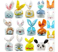 Sachet Bonbons Anniversaire Sacs à Bonbons,60PCS Sac Pochette Sachet Bonbons Anniversaire，Mignons Oreilles Alimentaire Biscuits de Cadeaux pour Les Enfants Noël, Anniversaire,Mariage