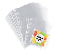 Sachet Cellophane,Anstore 200pcs Sachet Bonbon Transparent pour Mariage,Sacs en Cellophane avec 200 Autocollants,Sacs en Plastique OPP pour Biscuits, Bonbons,Chocolats, Nourriture-7x10cm et 10x15cm