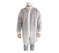 Sachet de 1 Blouse Visiteur Jetable 25g - Zipper - Blanc - Taille XL (XL, 1, unité)