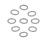 Sachet de 10 attaches fermoirs anneaux porte clés face plate métal couleur argenté 30mm