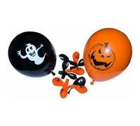 Cesar Ballons Halloween P'TIT CLOWN 10330 - Lot de 10 Ø23 cm Fantôme & Citrouille Orange/Noir