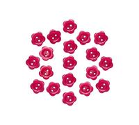 Sachet de 10 boutons fantaisie ronds forme fleur rouge 15mm
