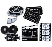 Sachet de 10 Confettis de table THE CINEMA noirs en bois 5cm