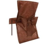 Sachet De 10 Housses De Chaise Non Tisse Avec Noeud Diff. Coloris - Chocolat Marron G