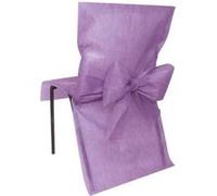 Sachet De 10 Housses De Chaise Non Tisse Avec Noeud Diff. Coloris - Lavande parme G