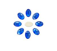 sachet de 10 perles cabochons ovale à facettes couleur bleu saphir 18x13x4,5mm