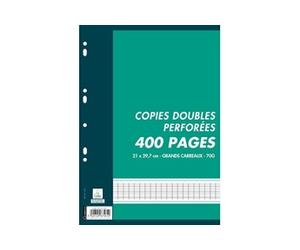 Sachet de 100 copies doubles perforées seyès A4 70 g - blanc
