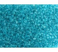 Sachet de 12g environ 450 perles de rocaille bleu translucide 2mm - création