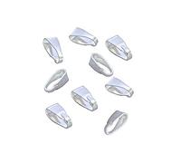 Sachet de 20 bélières attaches pendentifs laiton couleur argenté clair 7x3mm