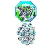 Sachet de 20 billes de 1.6 cm + 1 callot de 2.5 tigre blanc - jeu de recreation multicolore G