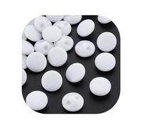 Sachet de 20 boutons ronds légèrement bombés blancs brillant 12x5mm 1 trou 1,5mm