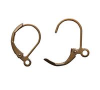 Sachet de 20 crochets supports dormeuses boucles d'oreilles métal bronze 15x10mm