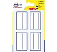 Avery - Étiquettes scolaires - Sachet de 20 - Lignées bleues - 36 x 56 mm