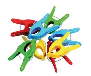 Sachet De 20 Pinces À Dessin Géantes. 4 Couleurs Assorties : Bleu, Rouge, Vert Et Jaune