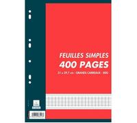 Sachet de 200 feuilles perforées seyès A4 80 g