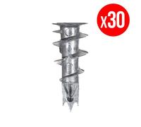 Sachet de 30 chevilles autoperceuses FISCHER 520181 métal GKM-S - pour matériaux creux - 35 mm