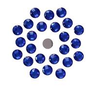 sachet de 30 perles cabochons demi ronds à facettes à coller couleur bleu 12mm