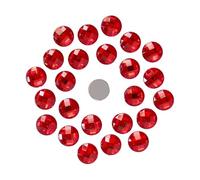 sachet de 30 perles cabochons demi ronds à facettes à coller couleur rouge 12mm
