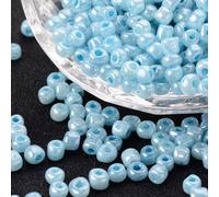 SACHET DE 33 ENVIRON 450 PERLES DE ROCAILLES BLEU DIAMETRE 4mm 6/0 - CREATION PERLES