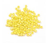 SACHET DE 37g ENVIRON 450 PERLES DE ROCAILLES JAUNE DIAMETRE 4mm 6/0 - CREATION PERLES