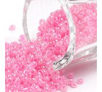 Sachet de 41g environ 450 perles de rocaille 4mm 6/0 couleur rose - création