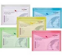 Sachet De 5 Chemises Polypropylène Format A4 À Bouton Pression Coloris Assortis Polyfile